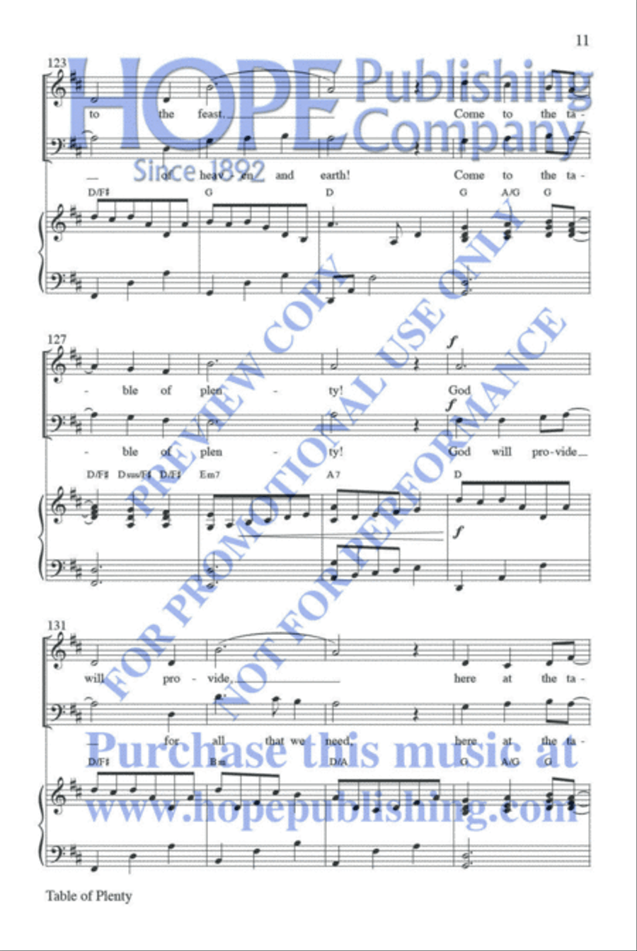 Table of Plenty Table of Plenty Choir scores gallery preview page 12
