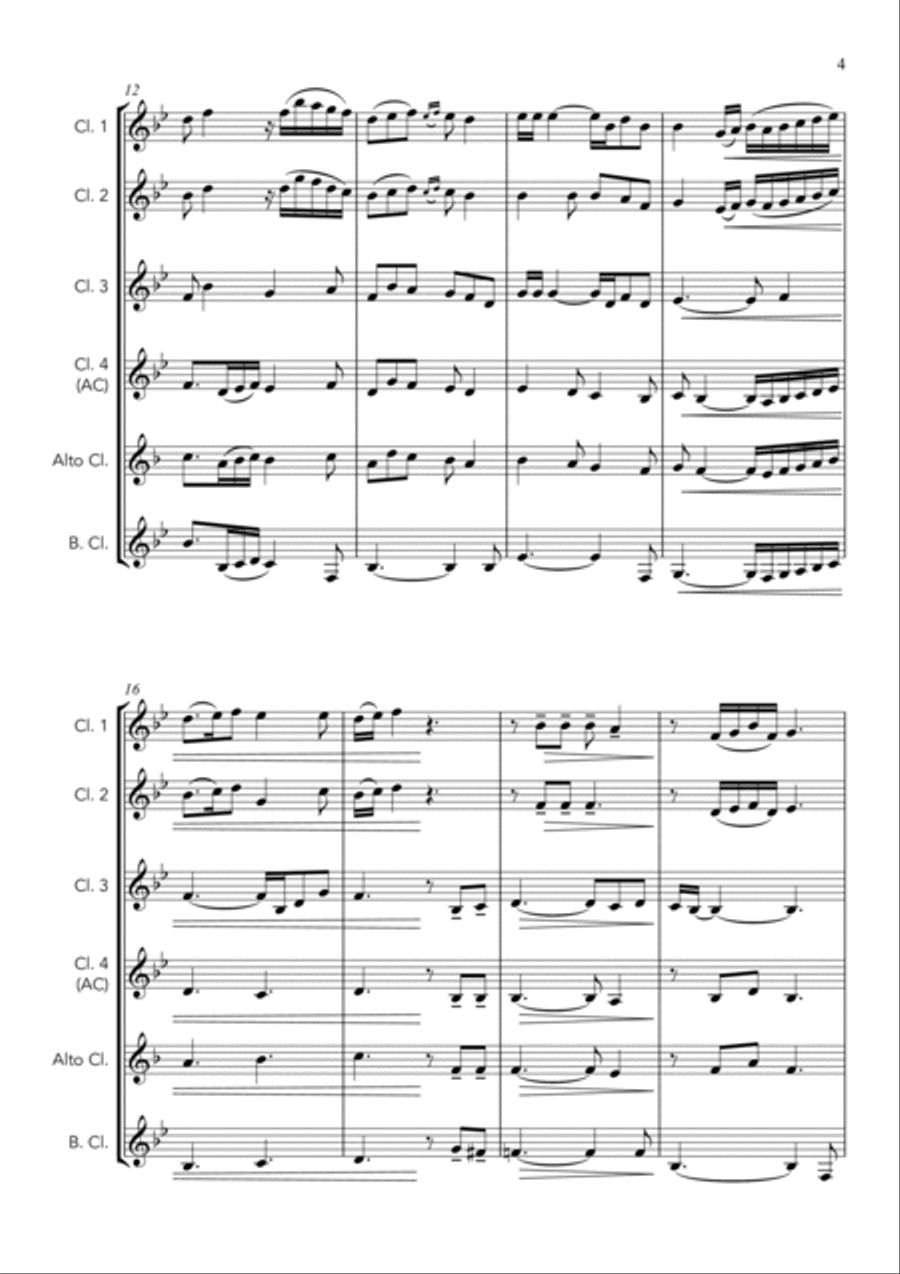 Shenandoah - for Clarinet Choir (Quintet) Clarinet Quintet scores gallery preview page 5