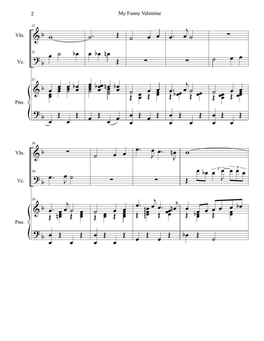 My Funny Valentine My Funny Valentine Piano Trio scores gallery preview page 2