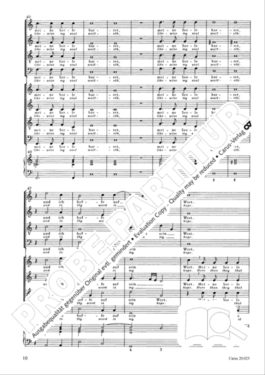 From the deep, cried I (Aus der Tiefe ruf ich) 4-Part scores gallery preview page 11