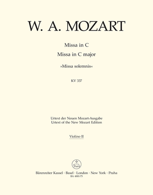 Book cover for Missa C major, KV 337 'Missa solemnis'