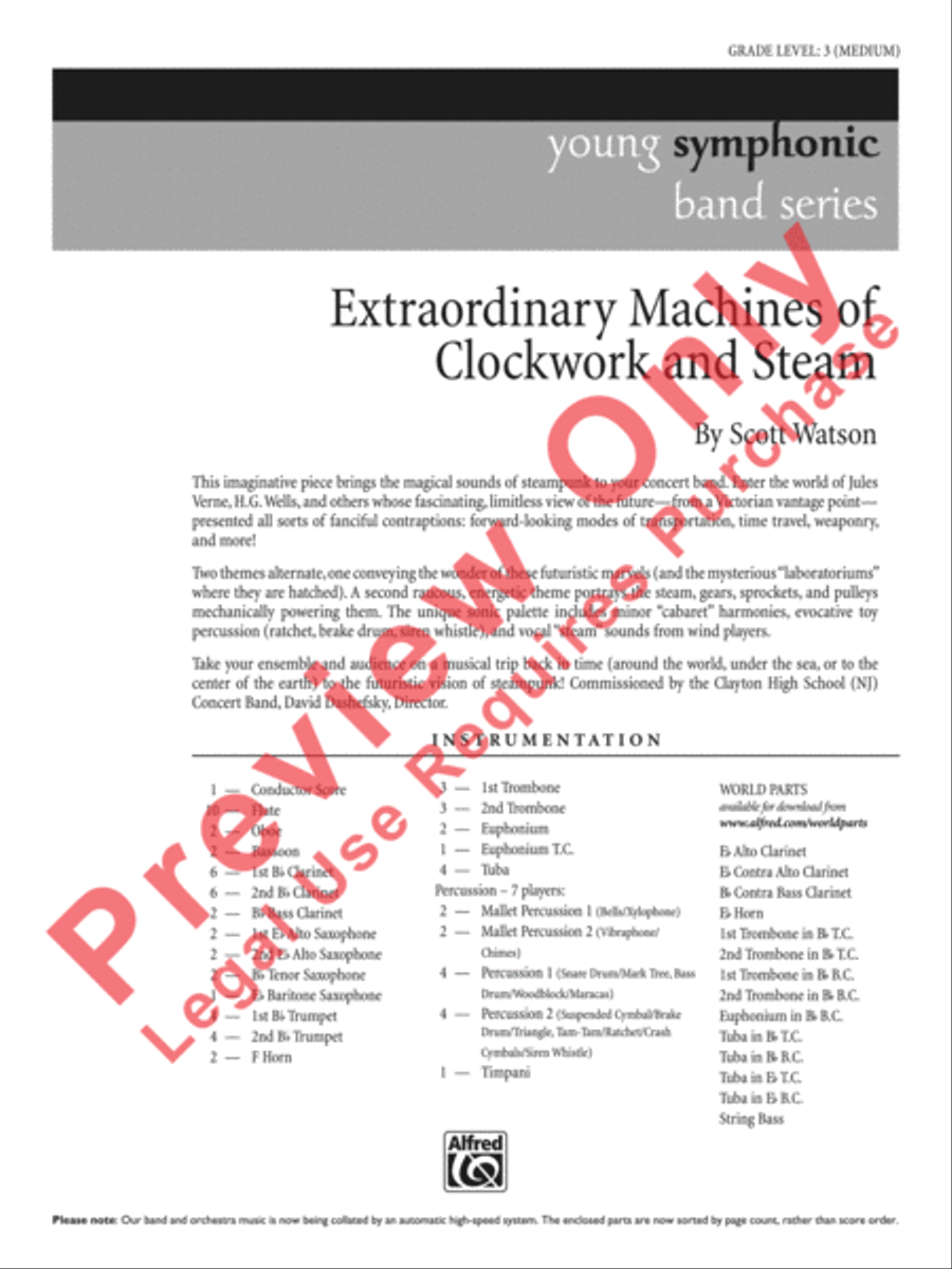 Extraordinary Machines of Clockwork and Steam Concert Band scores gallery preview page 2
