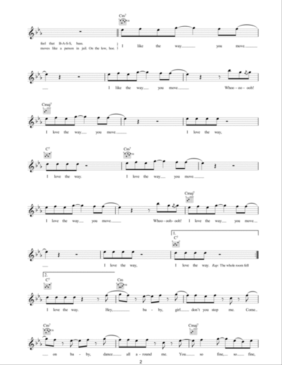 The Way You Move Piano scores gallery preview page 2