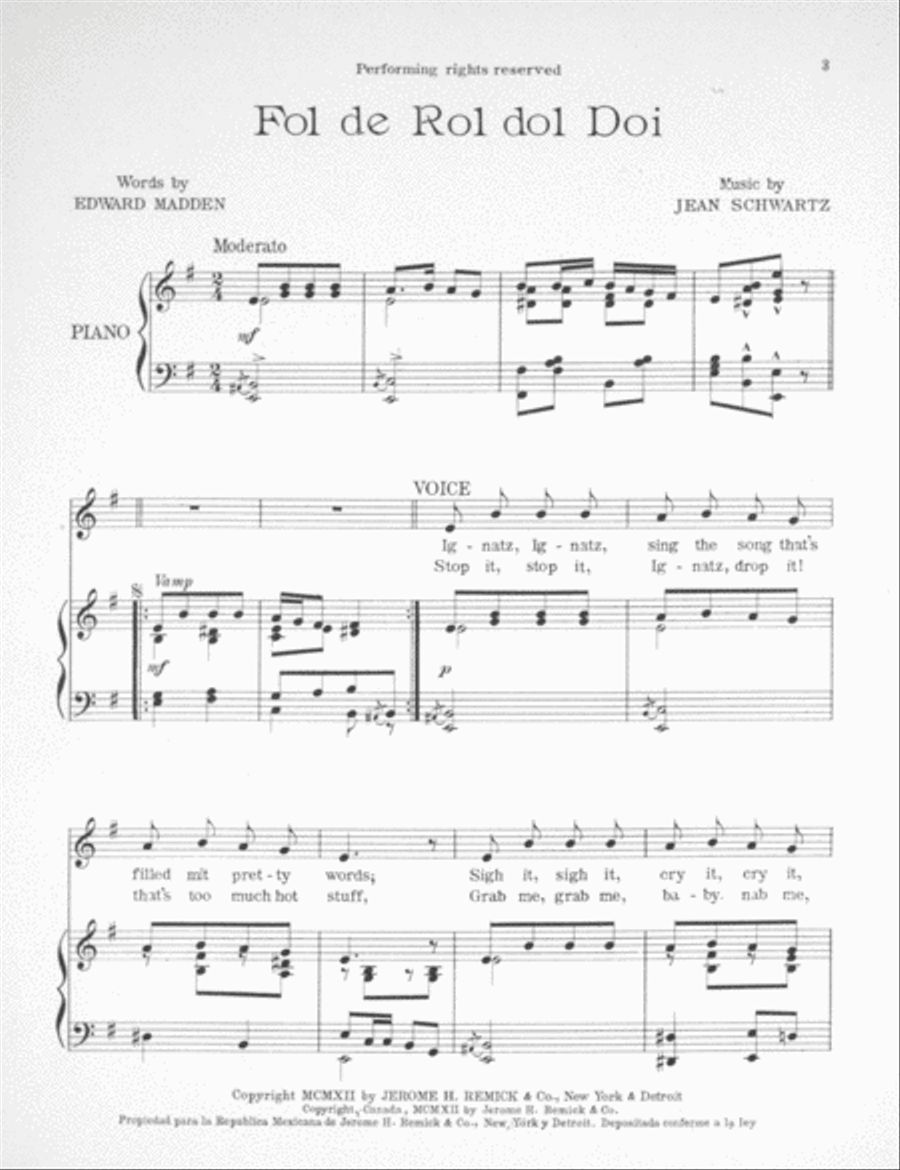 Fol De Rol Dol Doi. A Yiddish Serenade Voice scores gallery preview page 2