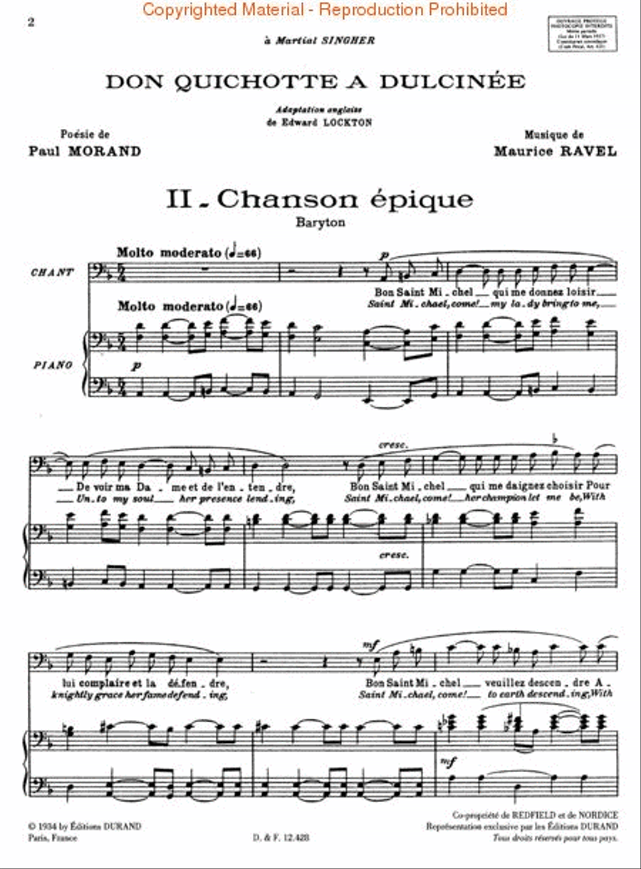 Chanson Epique (Original Key)