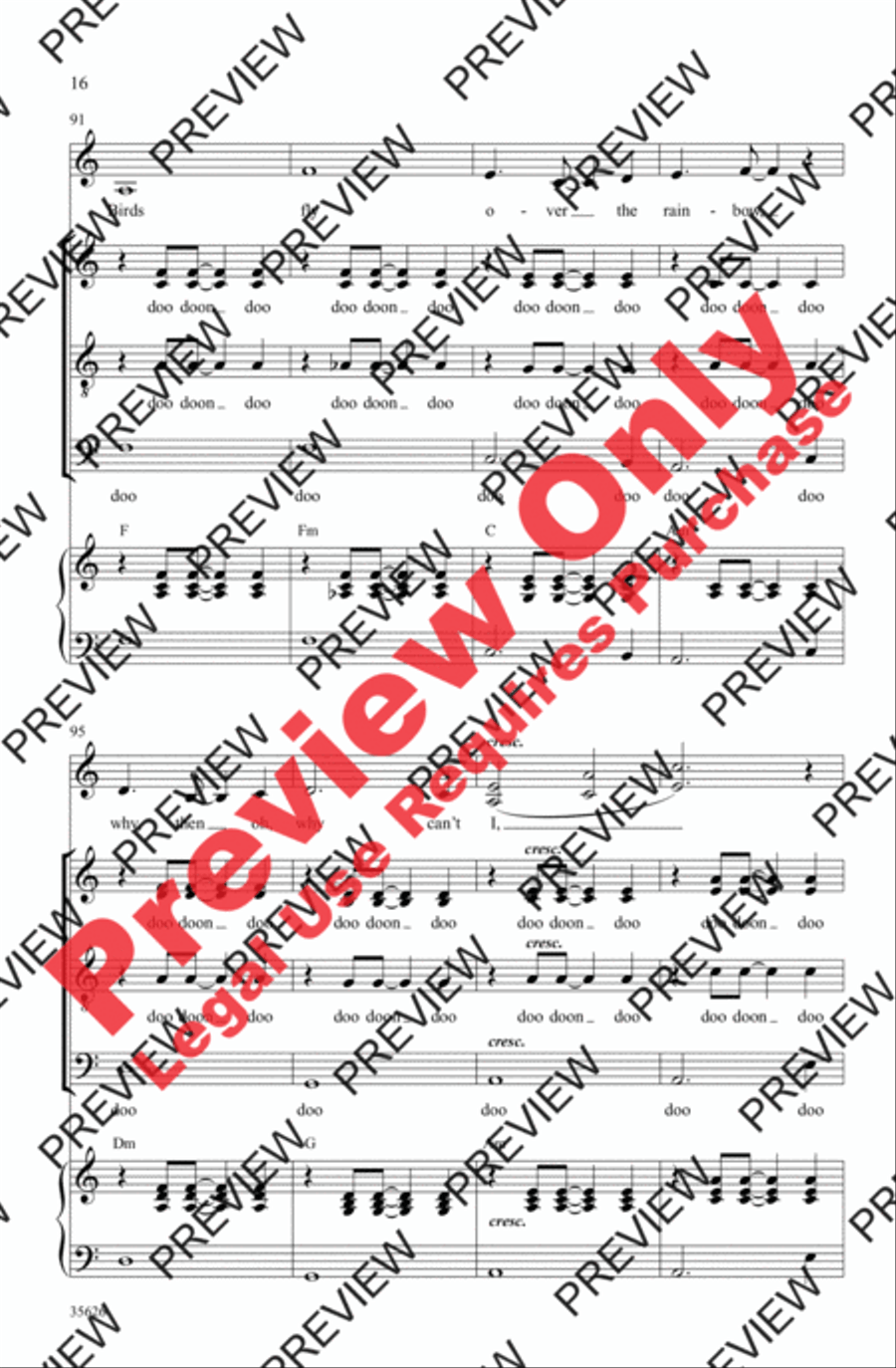 Over the Rainbow 4-Part scores gallery preview page 16