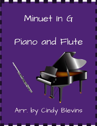 Book cover for Minuet in G, for Piano and Flute