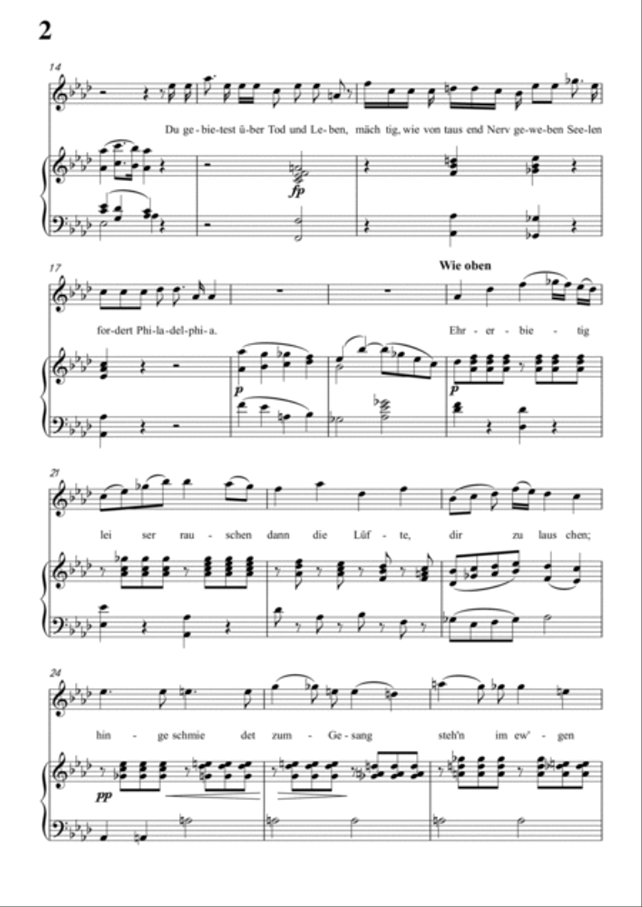 Schubert-Laura am Klavier(Laura at the Piano),D.388 in bA for Vocal and Pno Voice scores gallery preview page 3