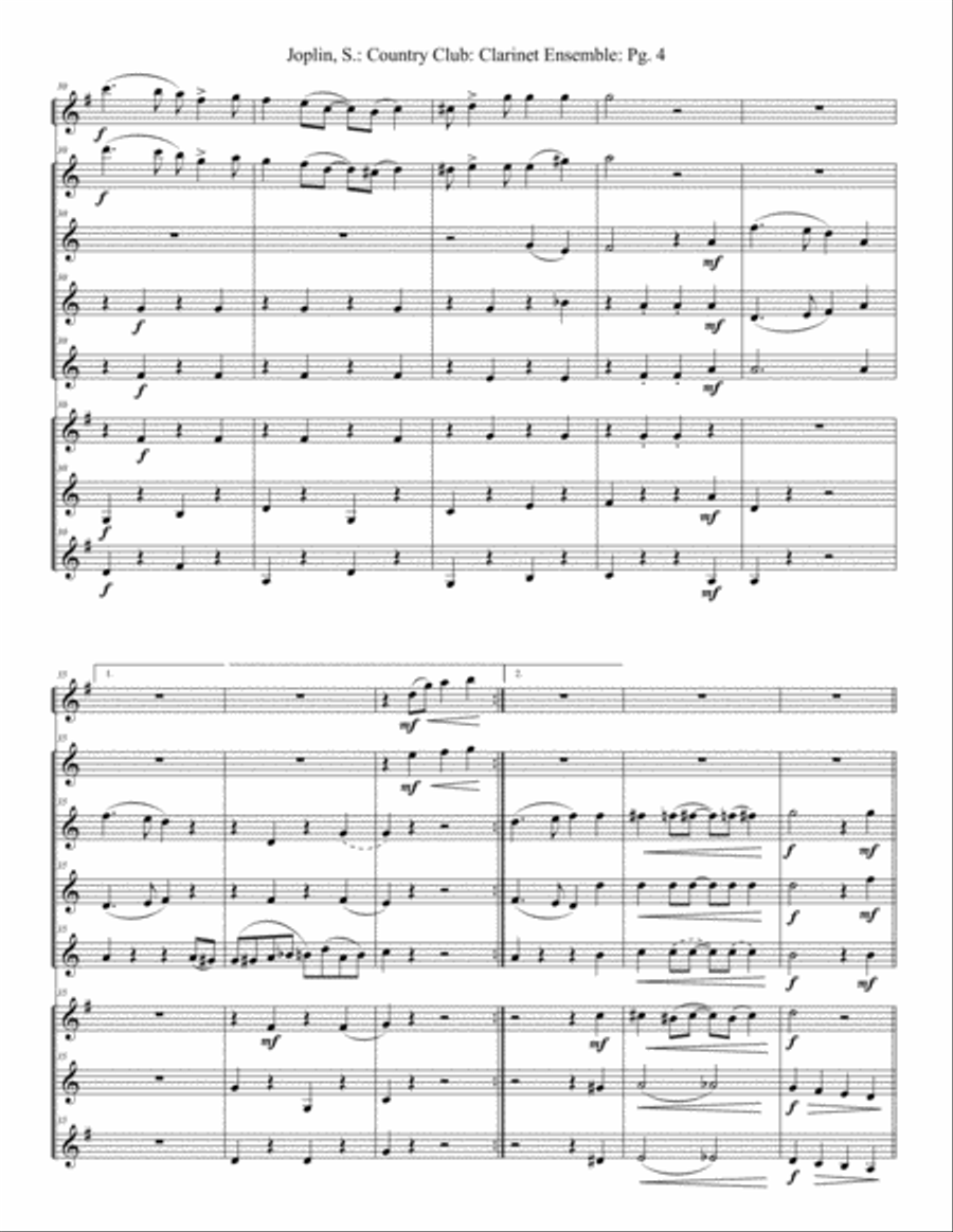Country Club (Clarinets) Woodwind Ensemble scores gallery preview page 5