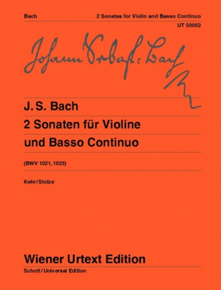 Book cover for 2 Sonatas for Violin and Basso continuo
