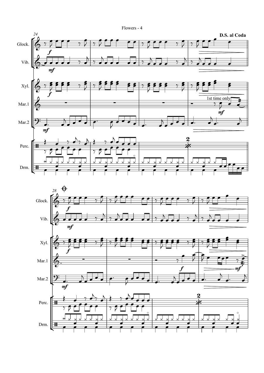 Flowers Percussion Ensemble scores gallery preview page 6