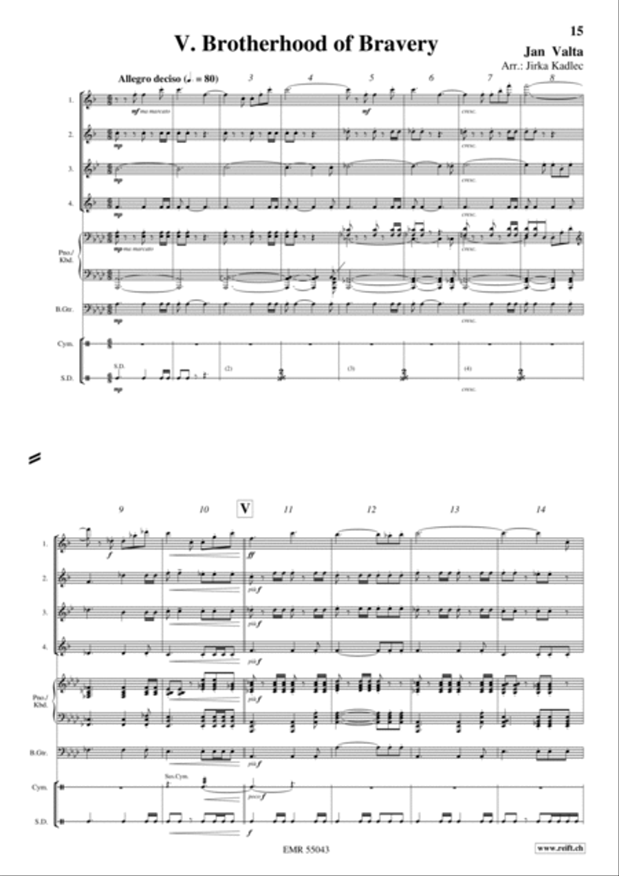Five Pieces From Kingdom Come: Deliverance Saxophone Quartet scores gallery preview page 11
