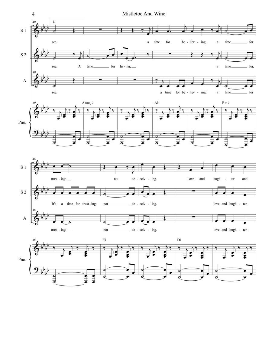Mistletoe And Wine SSA scores gallery preview page 4