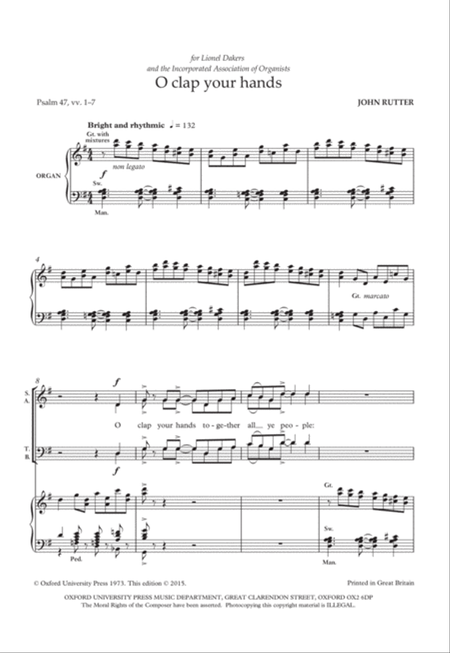O clap your hands O clap your hands 4-Part scores gallery preview page 3