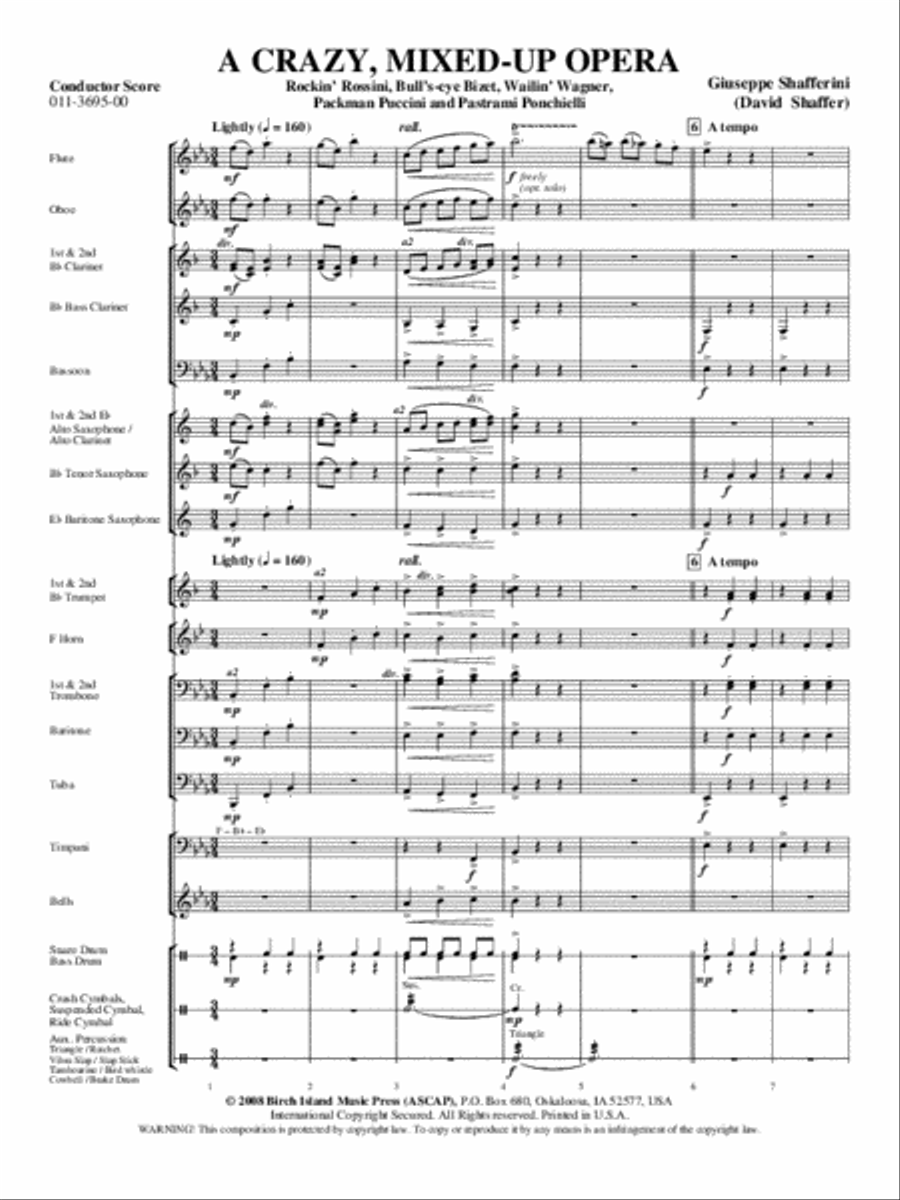 A Crazy, Mixed-Up Opera A Crazy, Mixed-Up Opera Concert Band scores gallery preview page 2