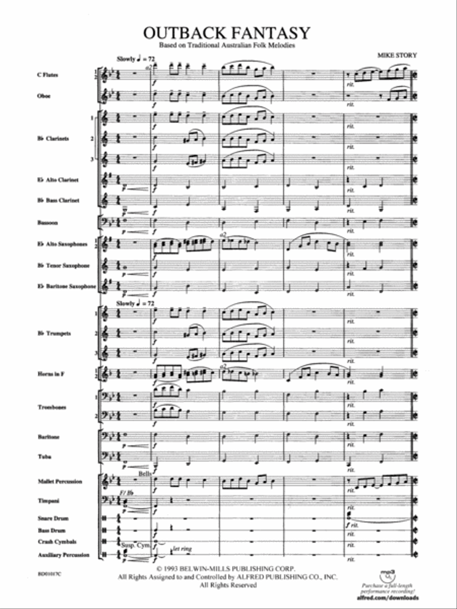 Outback Fantasy (based on Traditional Australian Folk Melodies): Score Concert Band scores gallery preview page 3