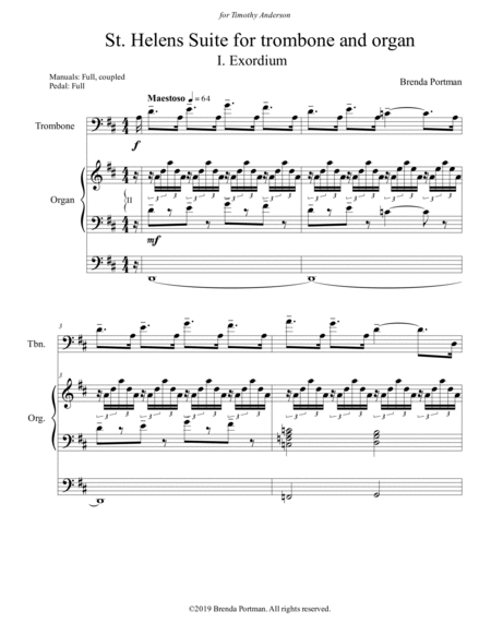 St. Helens Suite (trombone/organ) by Brenda Portman image number null