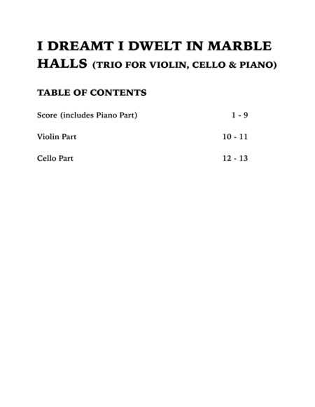 Marble Halls (Piano Trio): Violin, Cello and Piano image number null