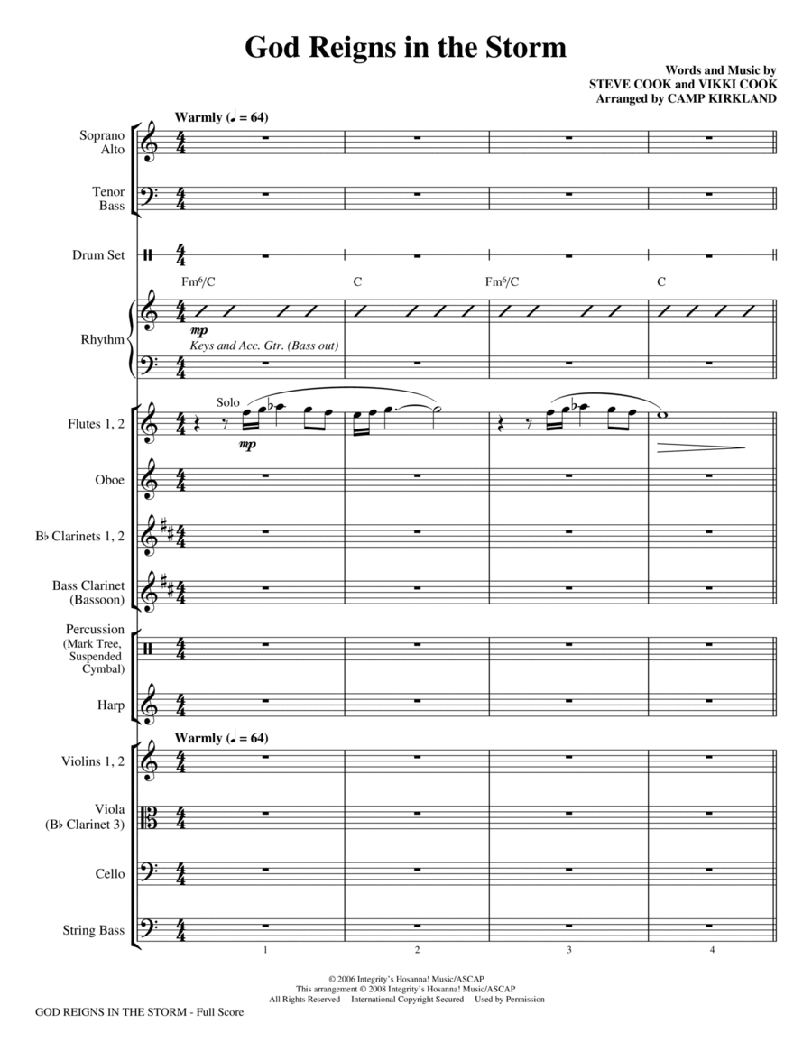 God Reigns In The Storm - Full Score Choir scores gallery preview page 1