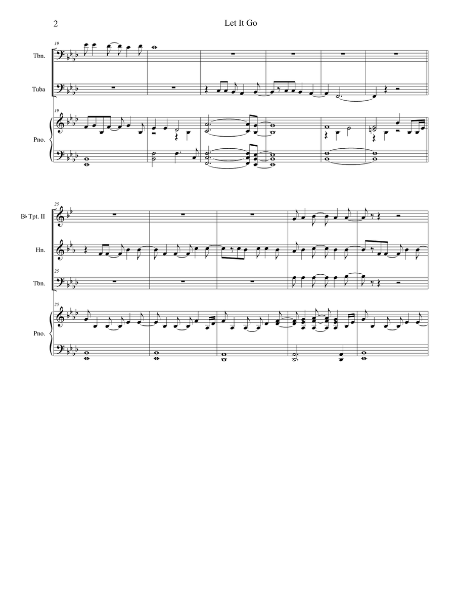 Let It Go (from Frozen) Brass Ensemble scores gallery preview page 2