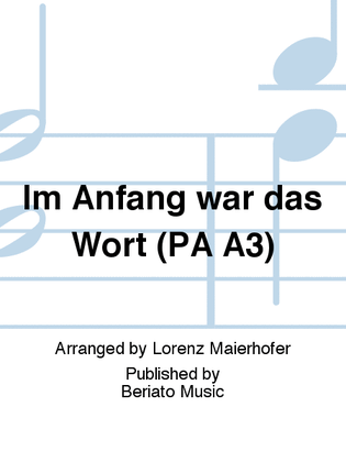 Book cover for Im Anfang war das Wort (PA A3)