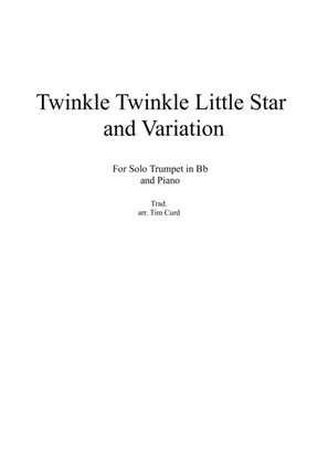 Book cover for Twinkle Twinkle Little Star and Variation for Trumpet in Bb and Piano