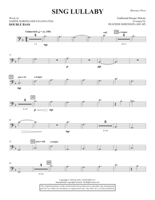 Sing Lullaby (arr. Heather Sorenson) - Double Bass