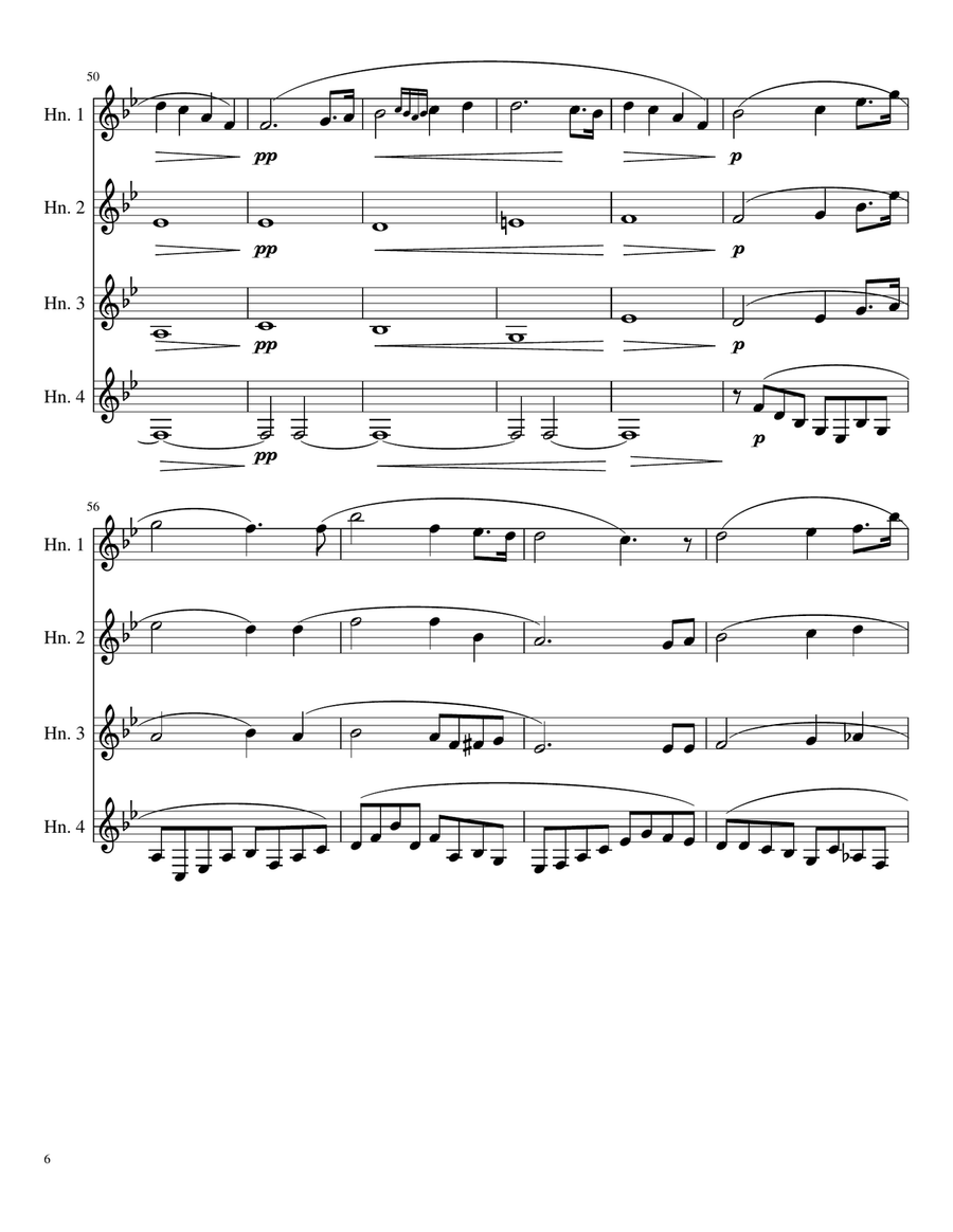 Richard Wagner - Elsa's Procession to the Cathedral - Horn Quartet French Horn Quartet scores gallery preview page 6