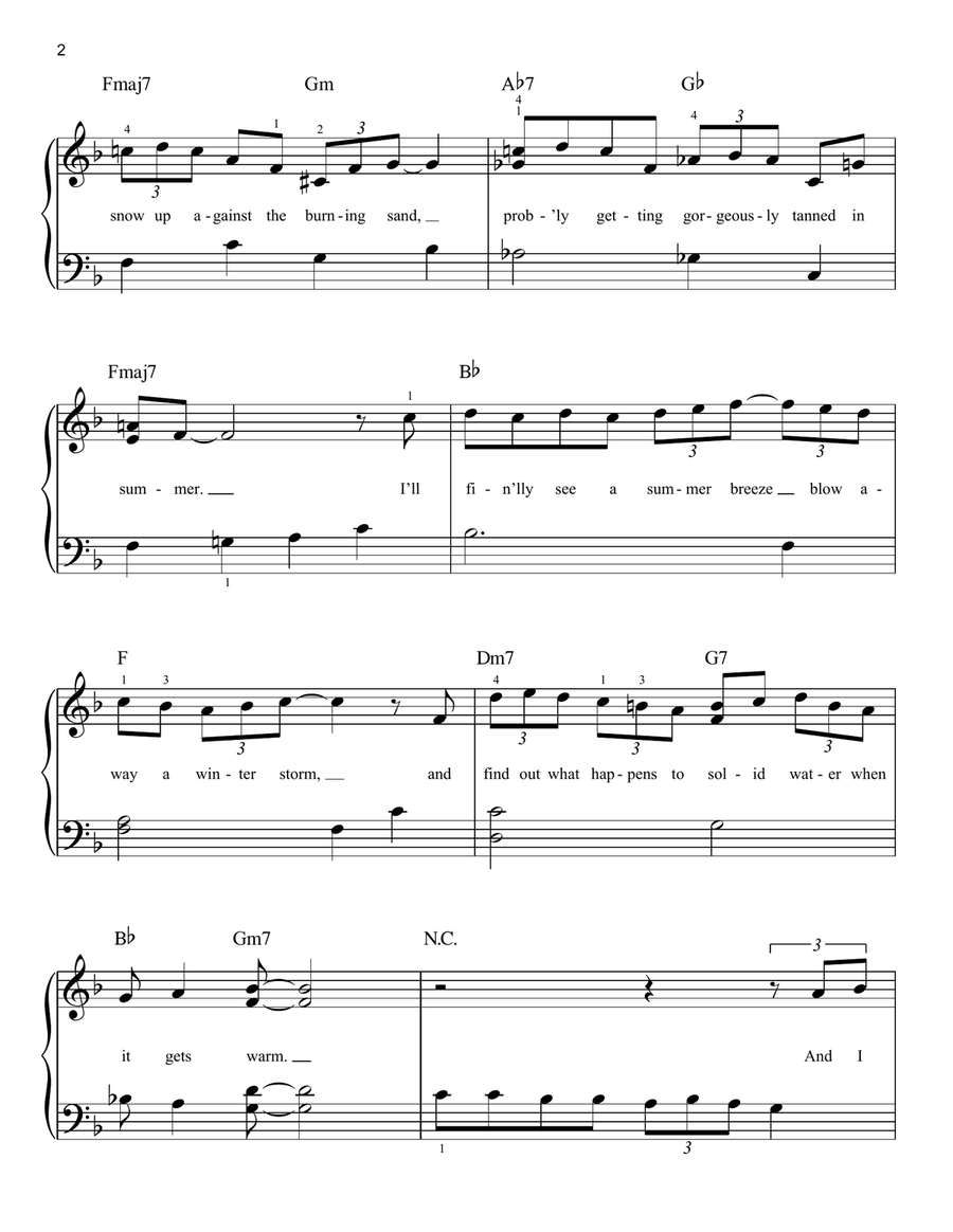 In Summer (from Frozen) In Summer (from Frozen) Easy Piano scores gallery preview page 2