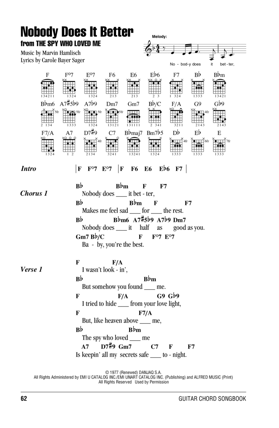 Nobody Does It Better Acoustic Guitar scores gallery preview page 1
