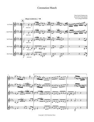 Coronation March (Db) (Violin Quintet)