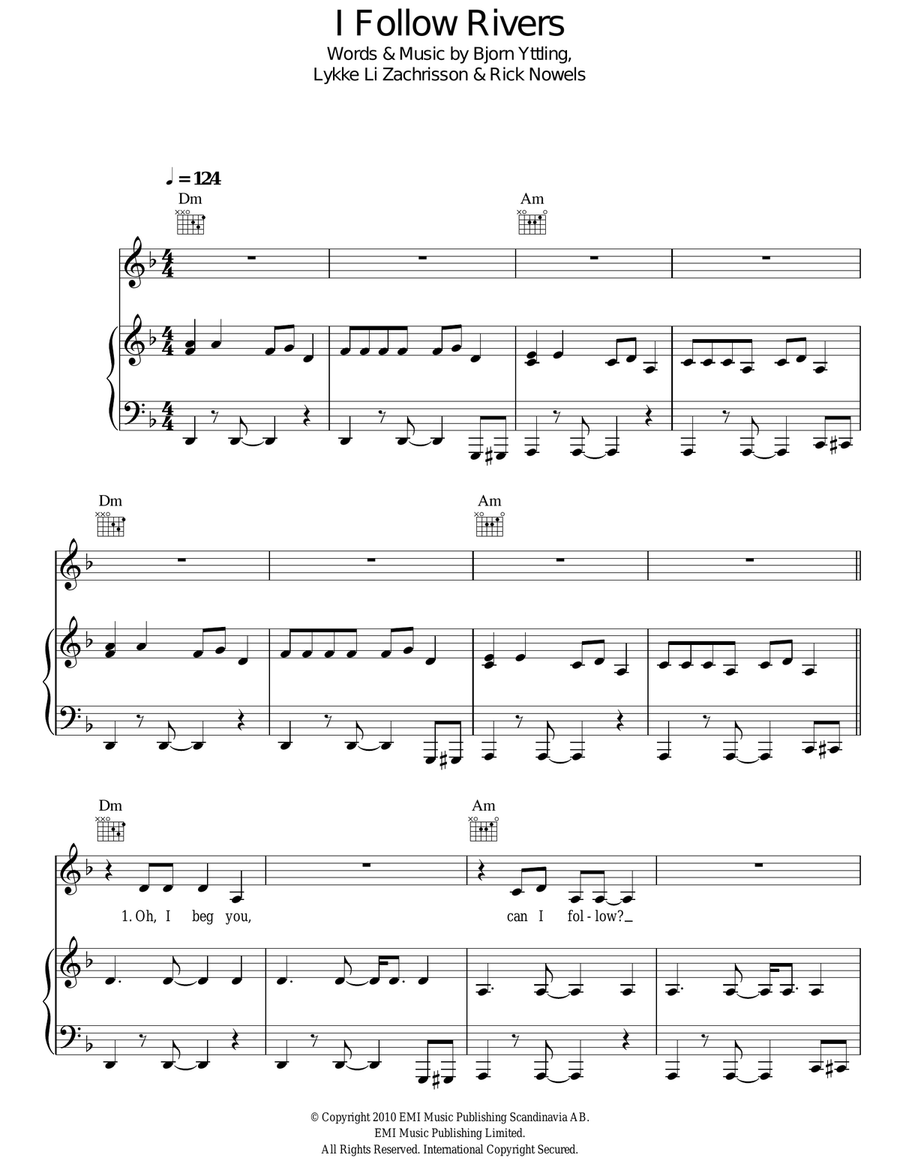 I Follow Rivers Acoustic Guitar scores gallery preview page 1