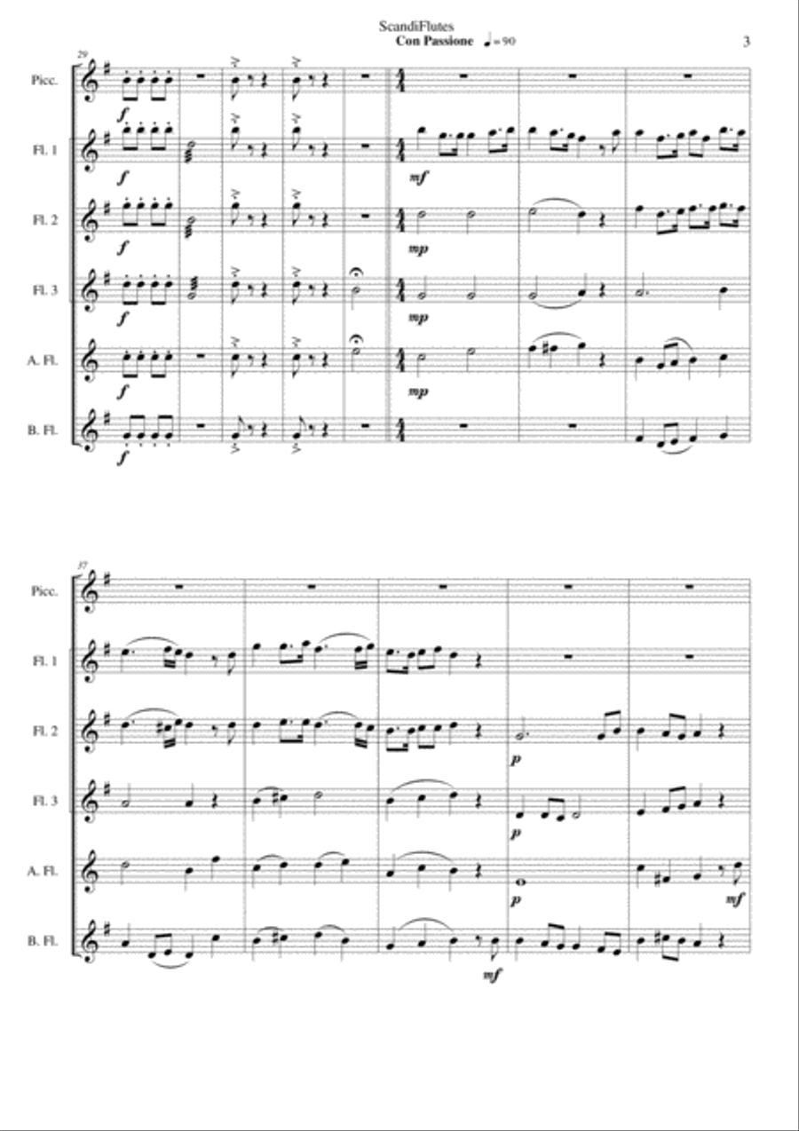 ScandiFlutes Woodwind Ensemble scores gallery preview page 3