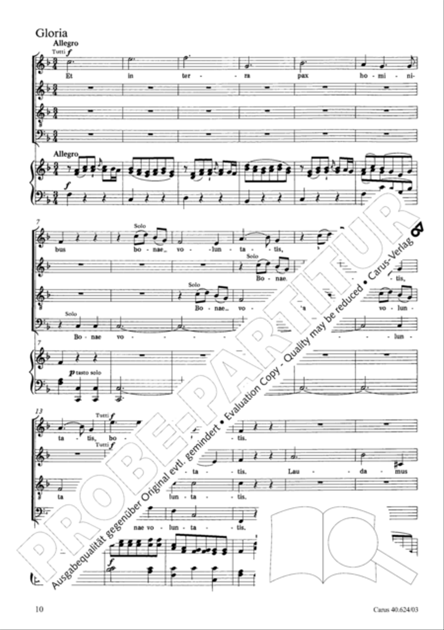 Missa brevis in F major Missa brevis in F major 4-Part scores gallery preview page 11