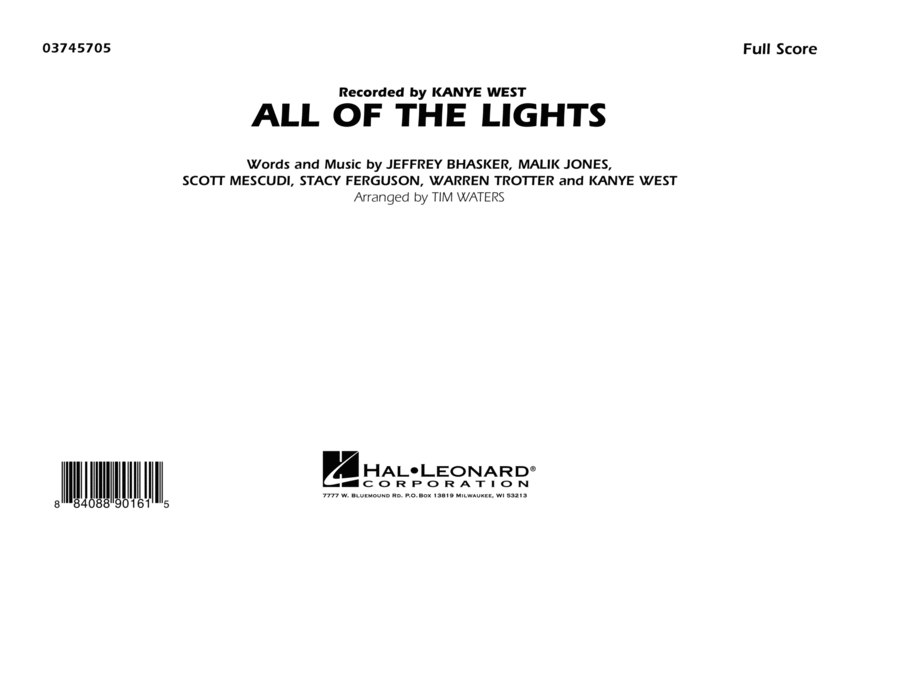 All Of The Lights - Conductor Score (Full Score) Marching Band scores gallery preview page 1