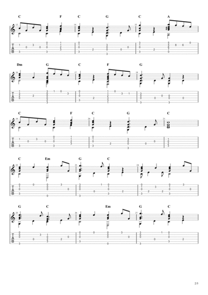 Angels We Have Heard on High (Solo Fingerstyle Guitar Tab) image number null