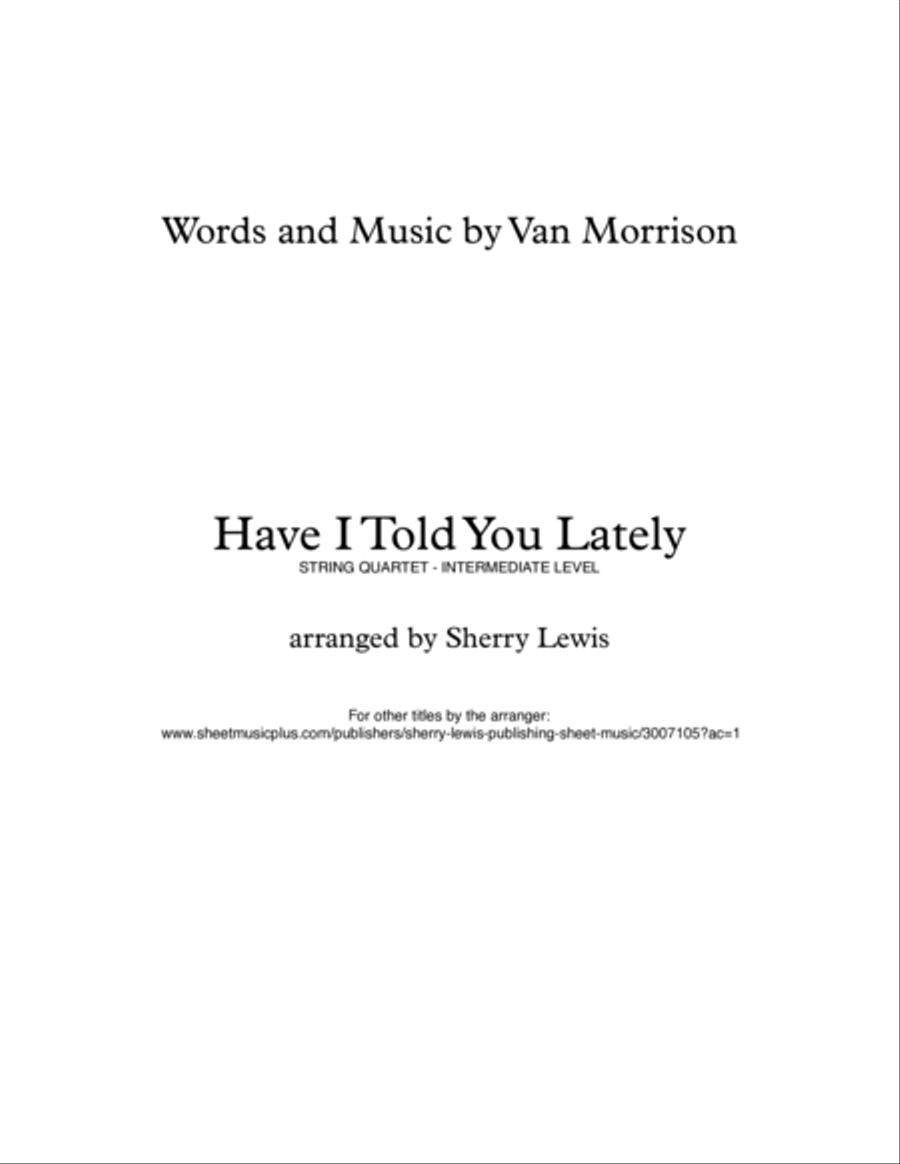 Have I Told You Lately String Quartet scores gallery preview page 2