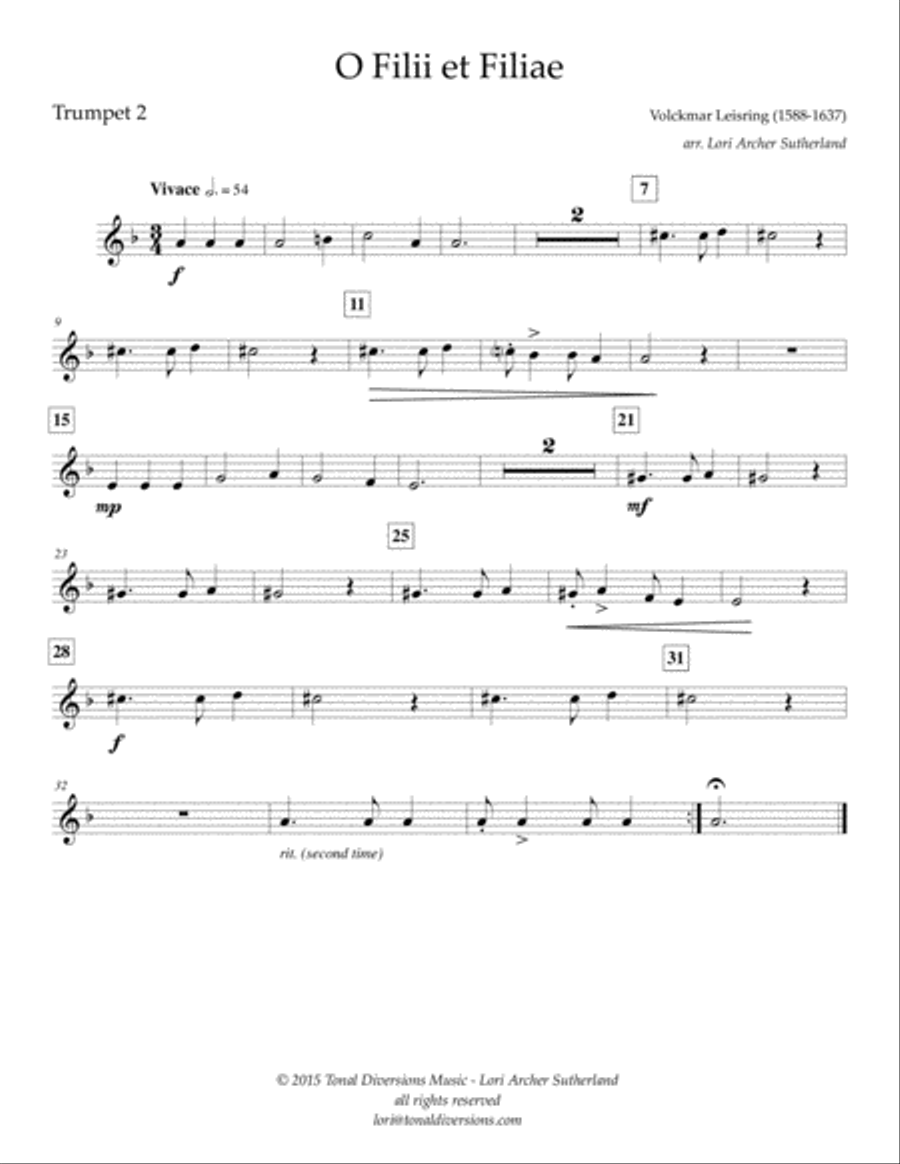 O Filii et Filiae Brass Ensemble scores gallery preview page 5