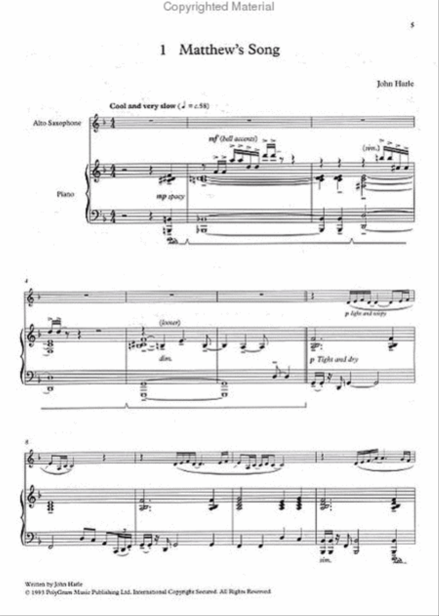 Encore! John Harle Tenor Saxophone scores gallery preview page 2