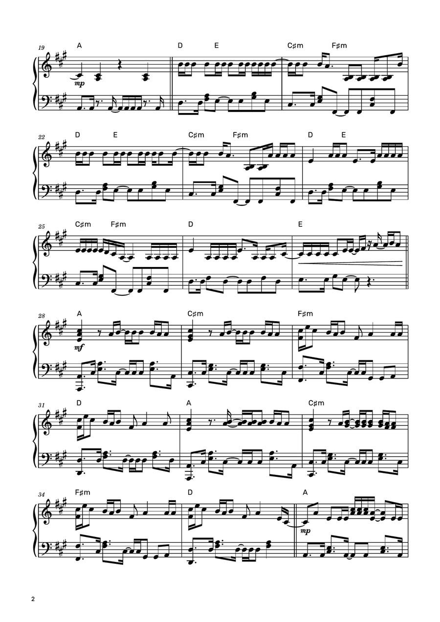 Cruel Summer Piano Solo scores gallery preview page 2