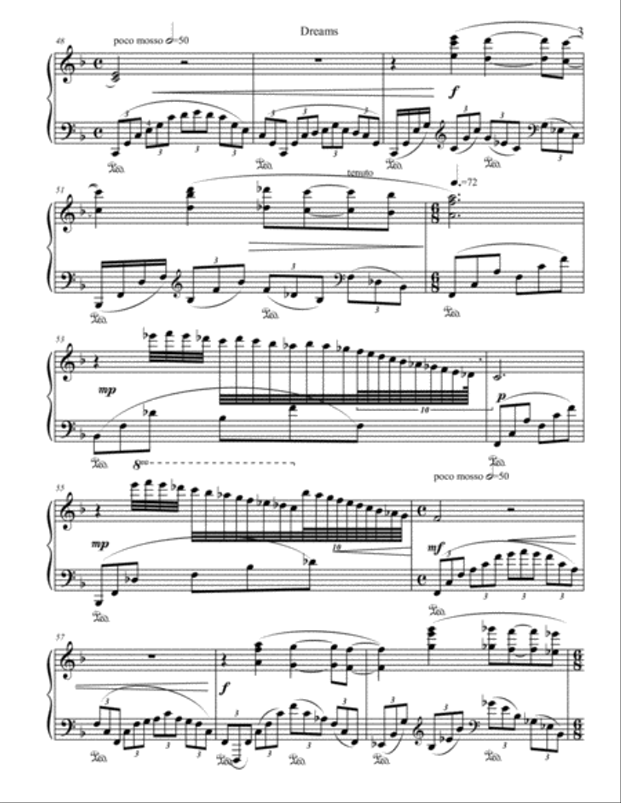 Dreams Piano Solo scores gallery preview page 3