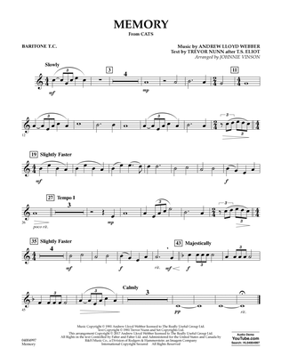 Memory (from Cats) (arr. Johnnie Vinson) - Baritone T.C.