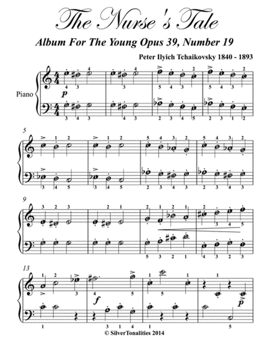 The Nurses Tale Album for the Young Easy Piano Sheet Music