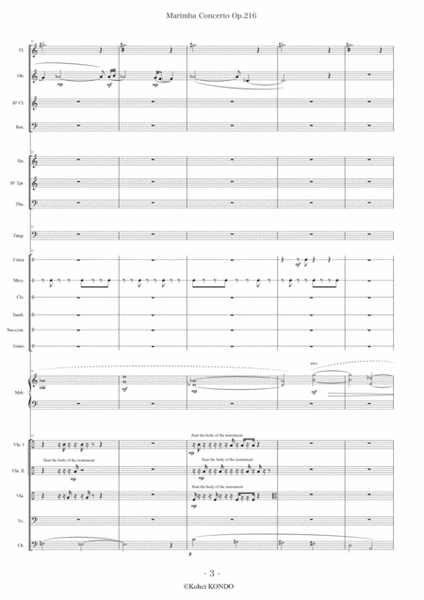 Concerto for Marimba and Orchestra "White-bellied green pigeon" Op.216 - Score Only