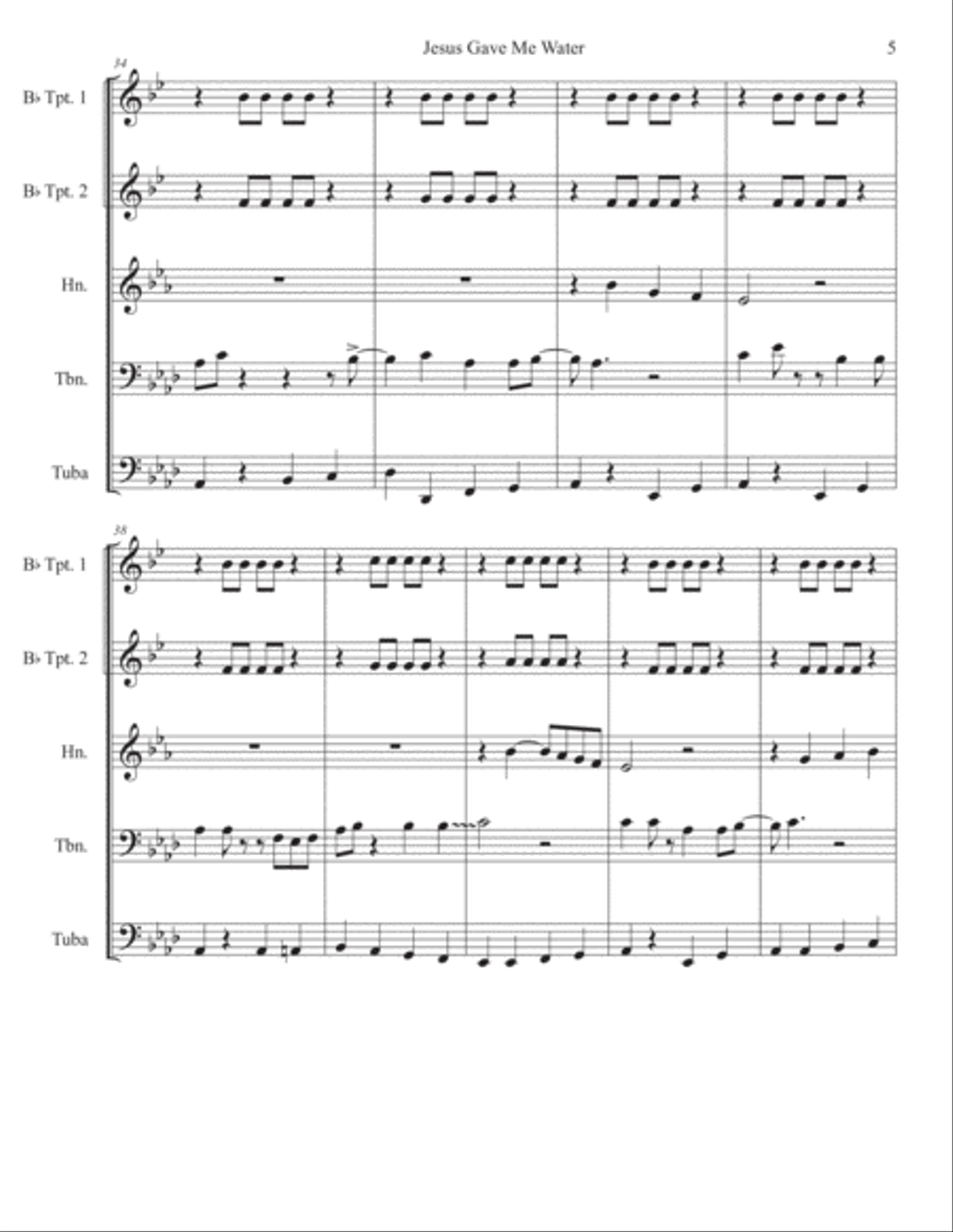 Jesus Gave Me Water Jesus Gave Me Water Horn scores gallery preview page 5