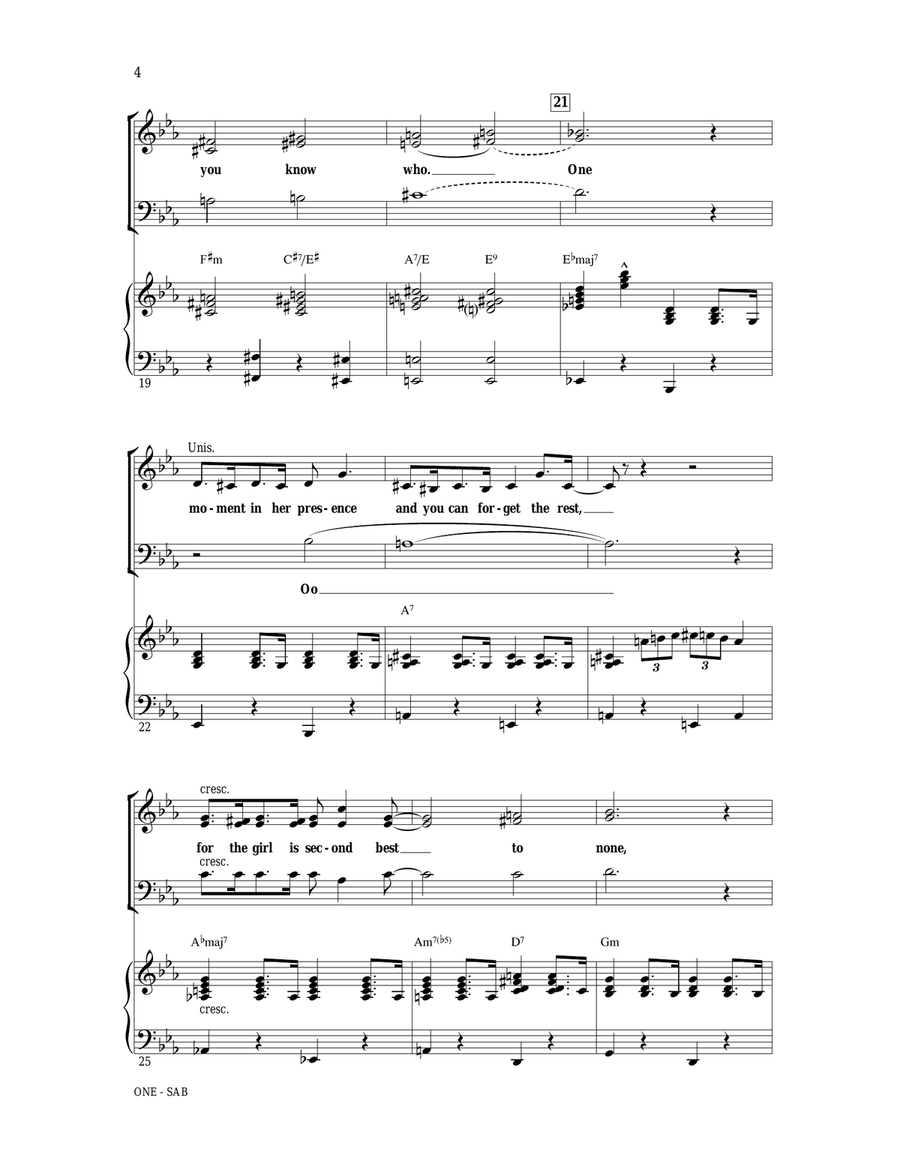 One (from A Chorus Line) 3-Part scores gallery preview page 3