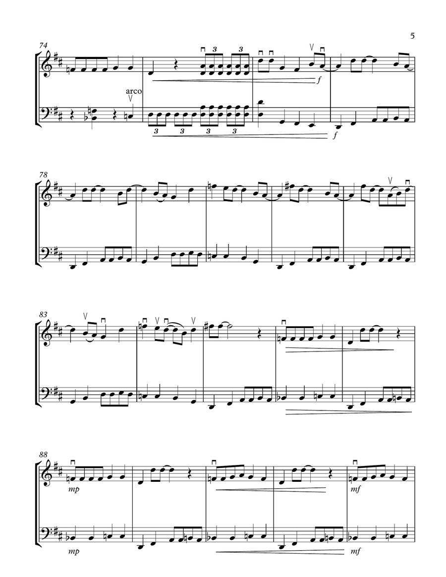 Crazy Little Thing Called Love String Duet scores gallery preview page 5