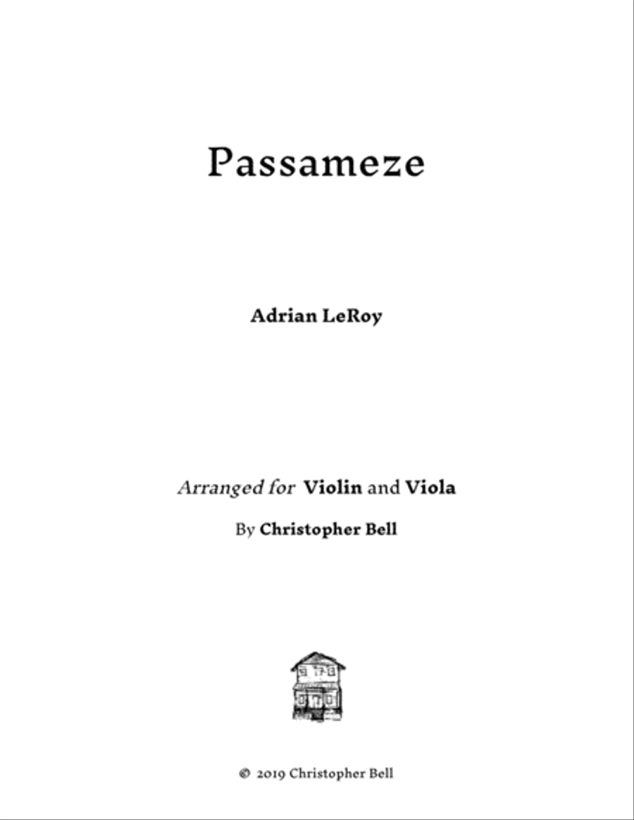 Le Roy - Passameze - For Violin and Viola image number null