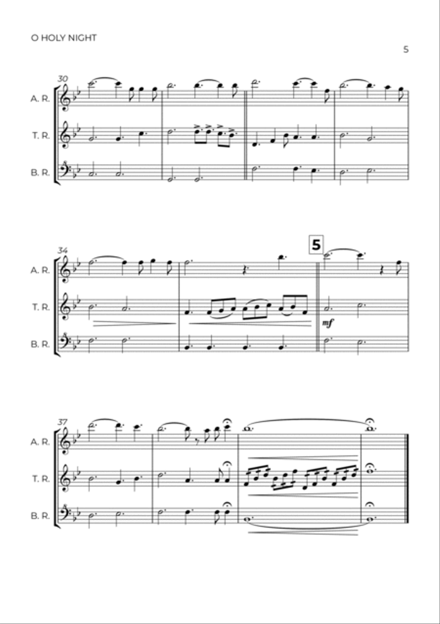 O Holy Night Alto Recorder scores gallery preview page 5