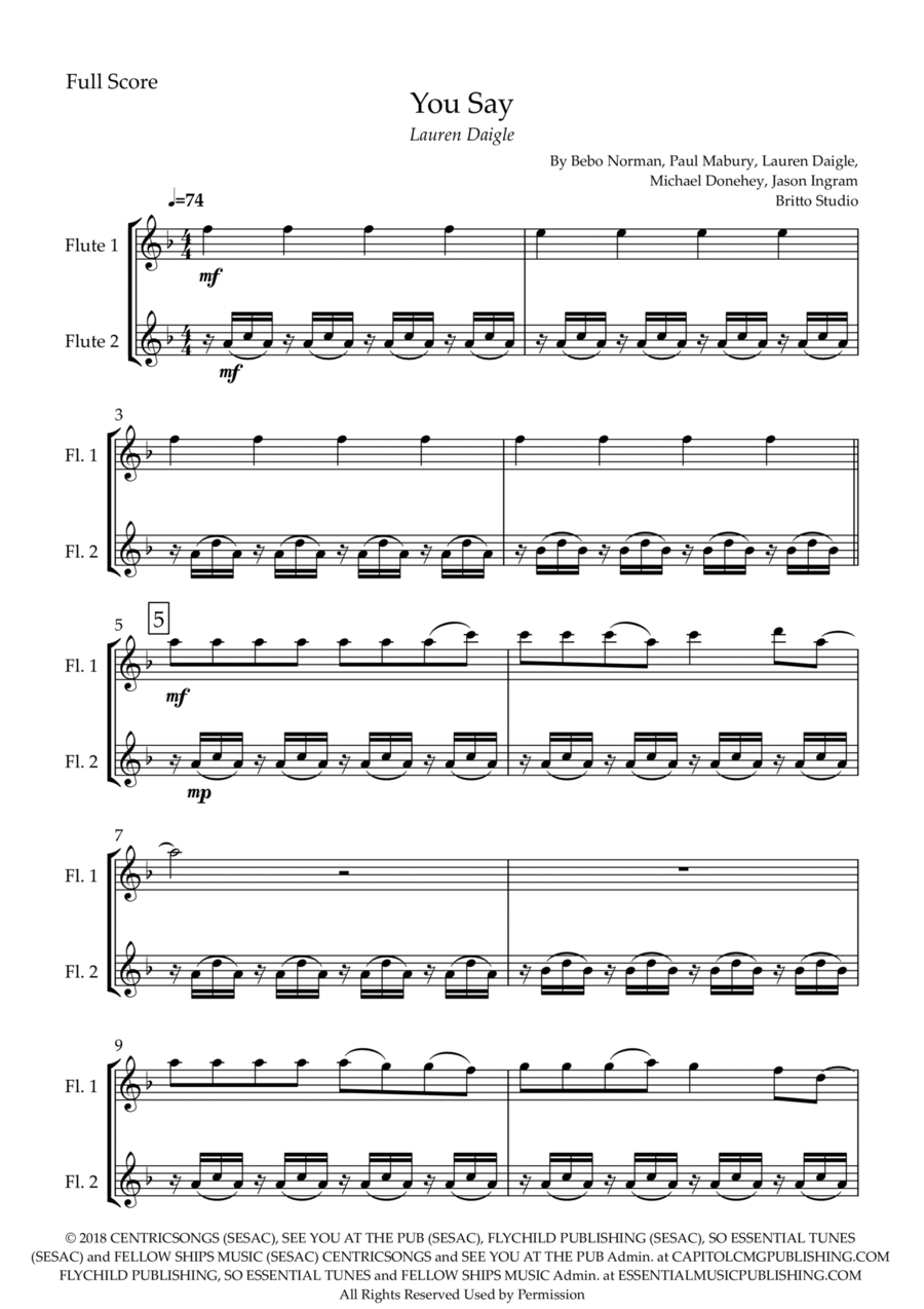 You Say Woodwind Duet scores gallery preview page 1